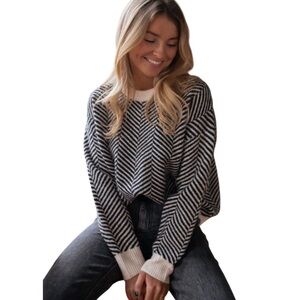 Lilou Herringbone Crew Neck Sweater